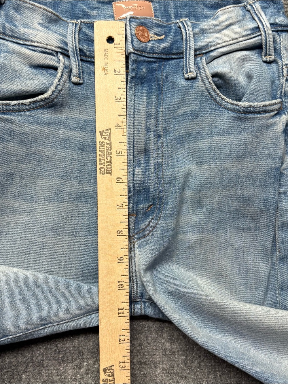 Mother Jeans Womens 25 Blue Hustler Ankle Fray in Au Revoir USA Made Stretch - Picture 9 of 14